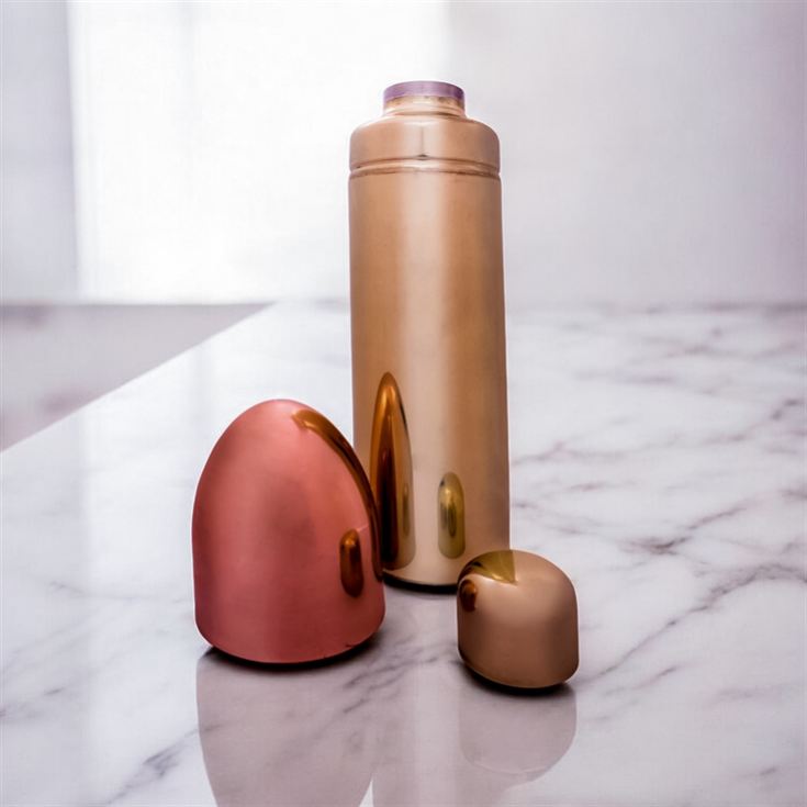 Bullet-Shaped Brass & Copper-Plated Cocktail Shaker product image
