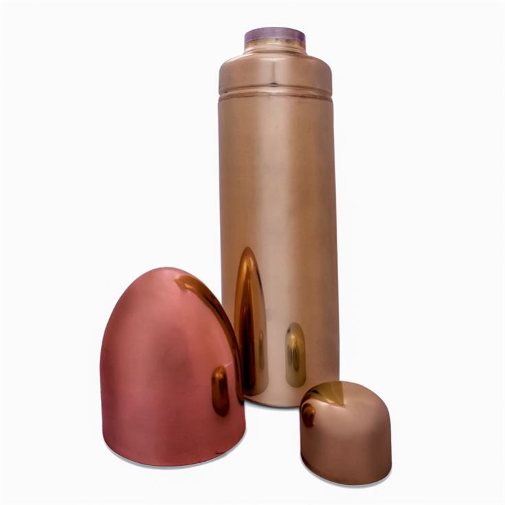Bullet-Shaped Brass & Copper-Plated Cocktail Shaker product image