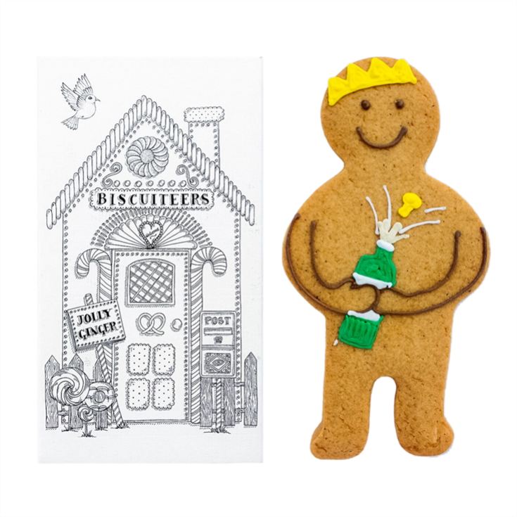 Biscuiteers "Champagne Charlie" Jolly Ginger Letterbox Biscuit product image