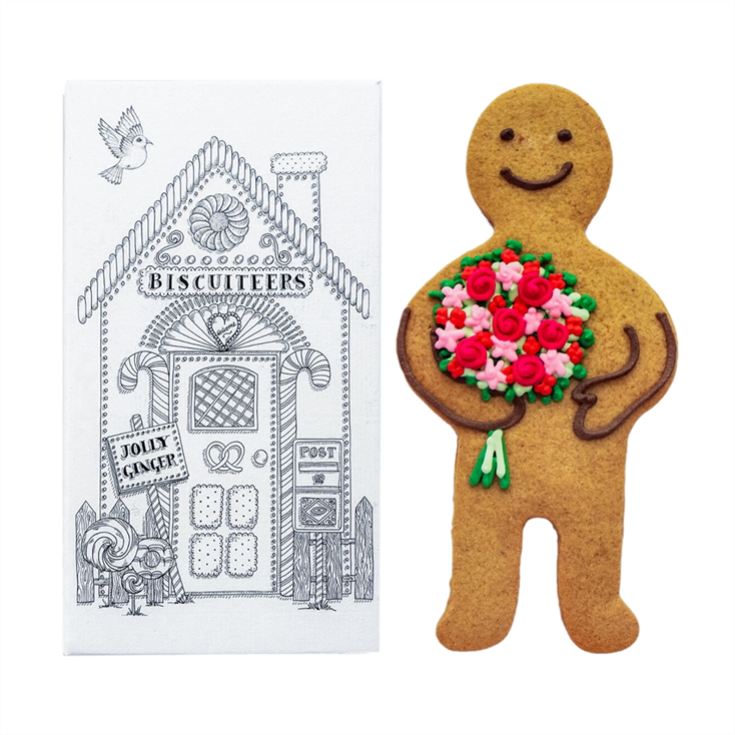 Biscuiteers "Fleur" Hand-Iced Jolly Ginger Letterbox Biscuit product image