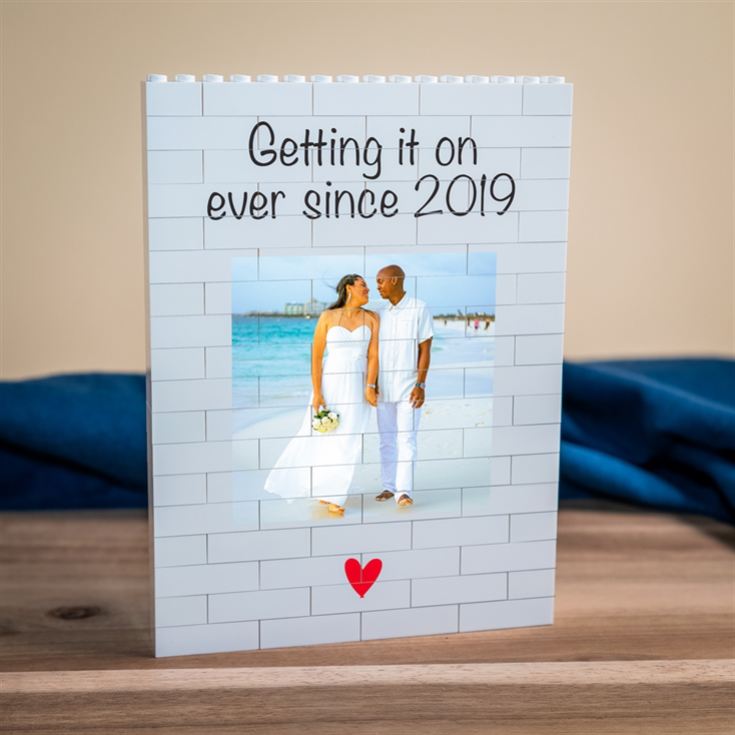 Personalised "Getting it On Ever Since…" LEGO® Brick Photo Upload Blocks product image