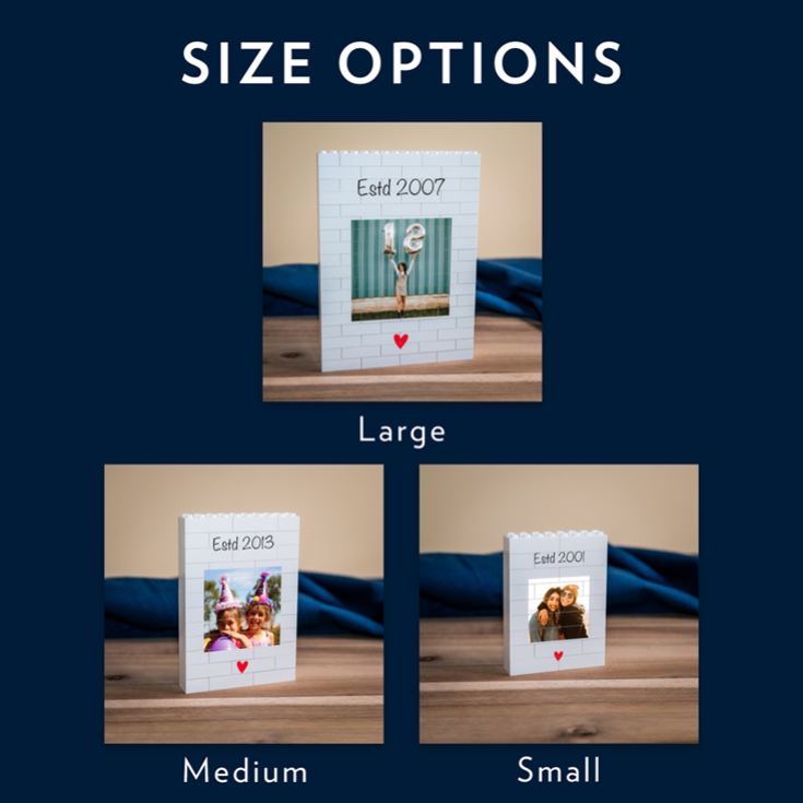 Personalised "Estd…" Birthday LEGO® Brick Photo Upload Blocks product image