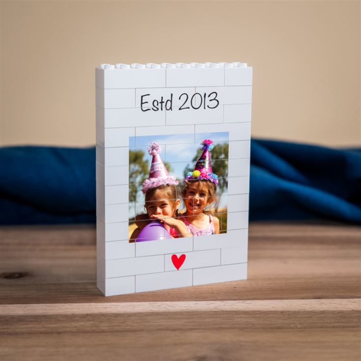 Personalised "Estd…" Birthday LEGO® Brick Photo Upload Blocks product image
