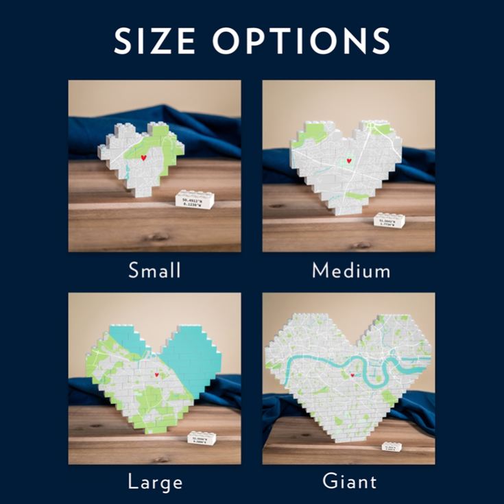 Personalised Location Heart-Shaped LEGO® Brick Map Keepsakes product image