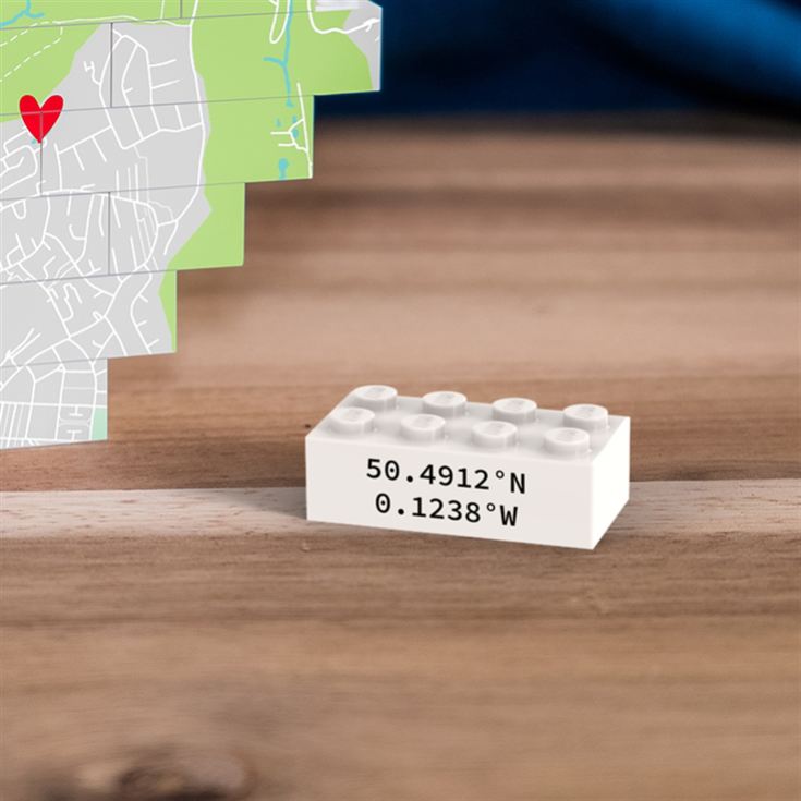 Personalised Location Heart-Shaped LEGO® Brick Map Keepsakes product image
