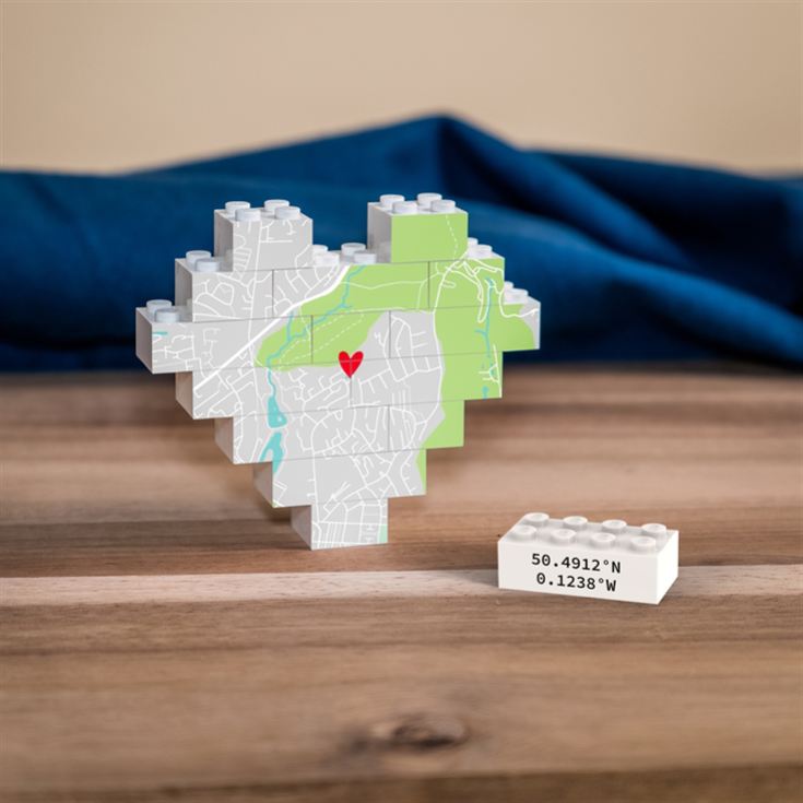 Personalised Location Heart-Shaped LEGO® Brick Map Keepsakes product image