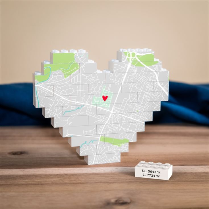 Personalised Our Home Heart-Shaped LEGO® Brick Map Keepsakes product image