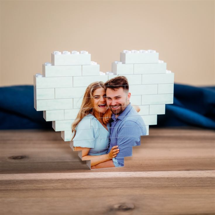 Personalised Photo Upload LEGO® Brick Heart-Shaped Keepsake product image