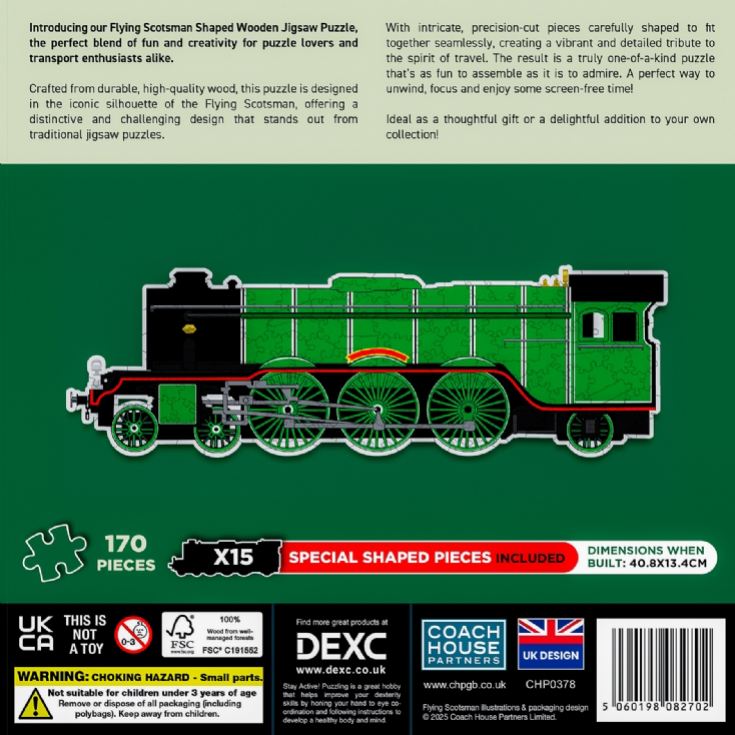 Flying Scotsman Shaped Wooden Jigsaw Puzzle product image