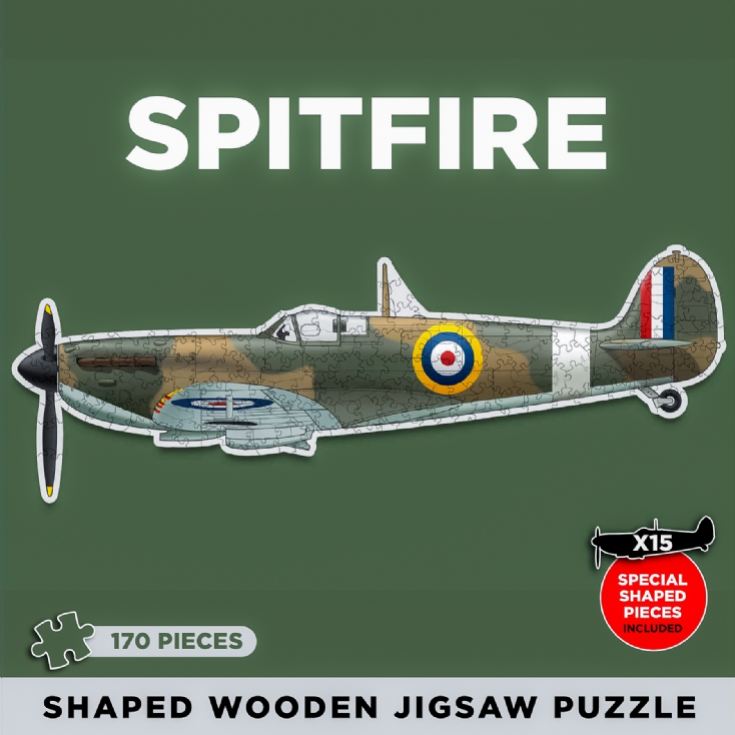 Spitfire Shaped Wooden Jigsaw Puzzle product image
