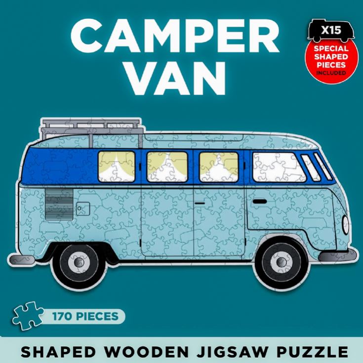 Campervan Shaped Wooden Jigsaw Puzzle product image