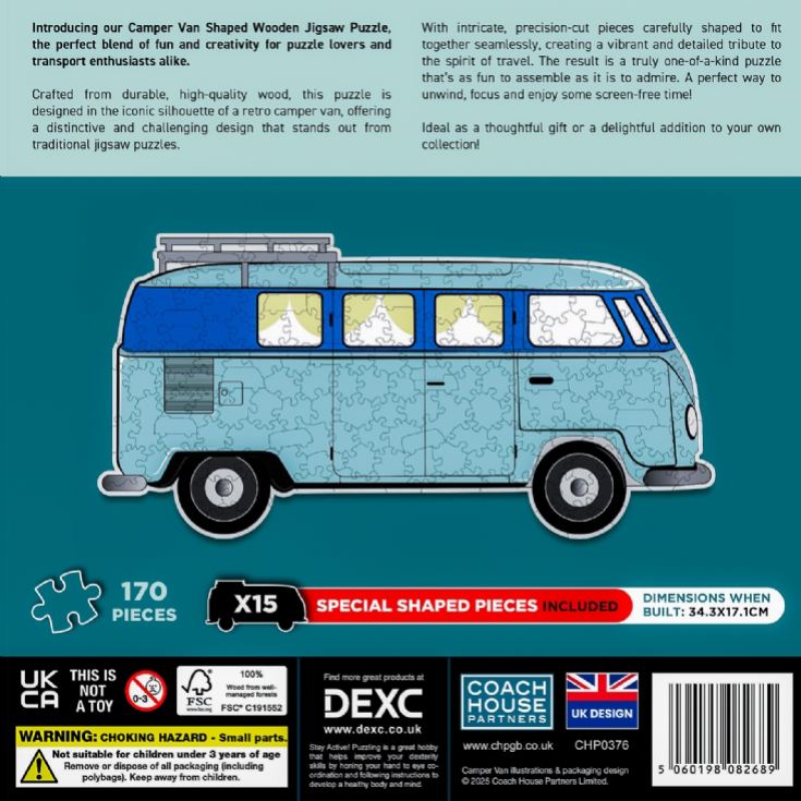 Campervan Shaped Wooden Jigsaw Puzzle product image