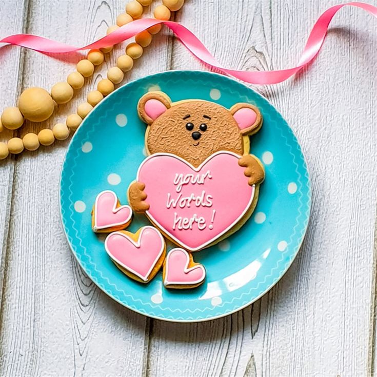 Personalised Love Bear Hand-Iced Cookie Letterbox Gift product image