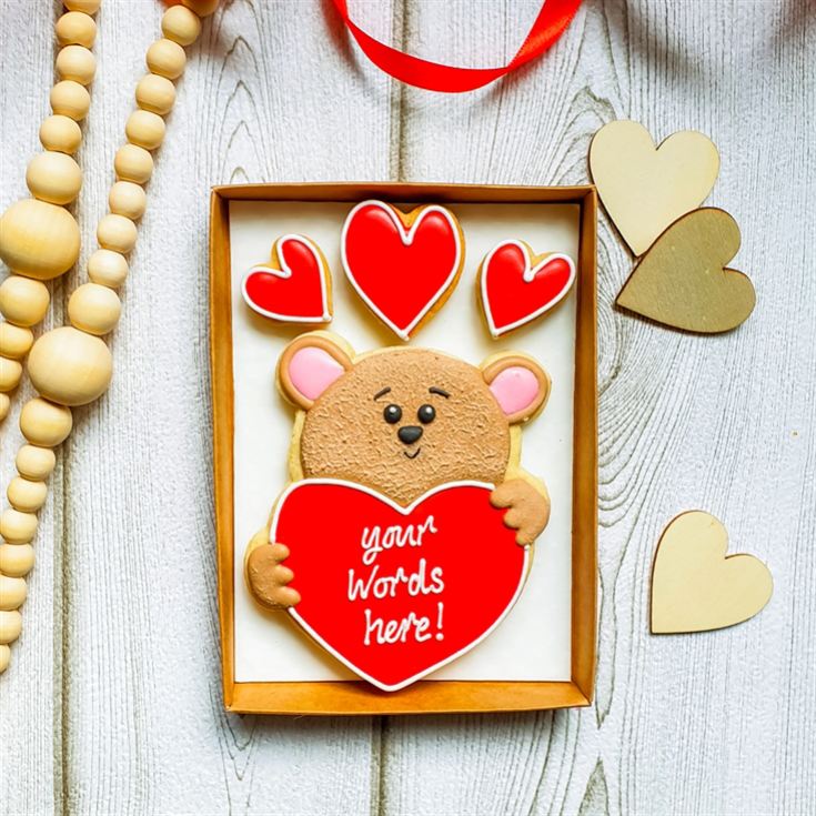 Personalised Love Bear Hand-Iced Cookie Letterbox Gift product image