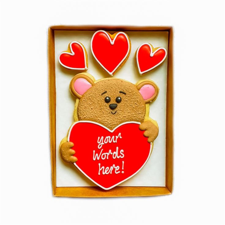 Personalised Love Bear Hand-Iced Cookie Letterbox Gift product image