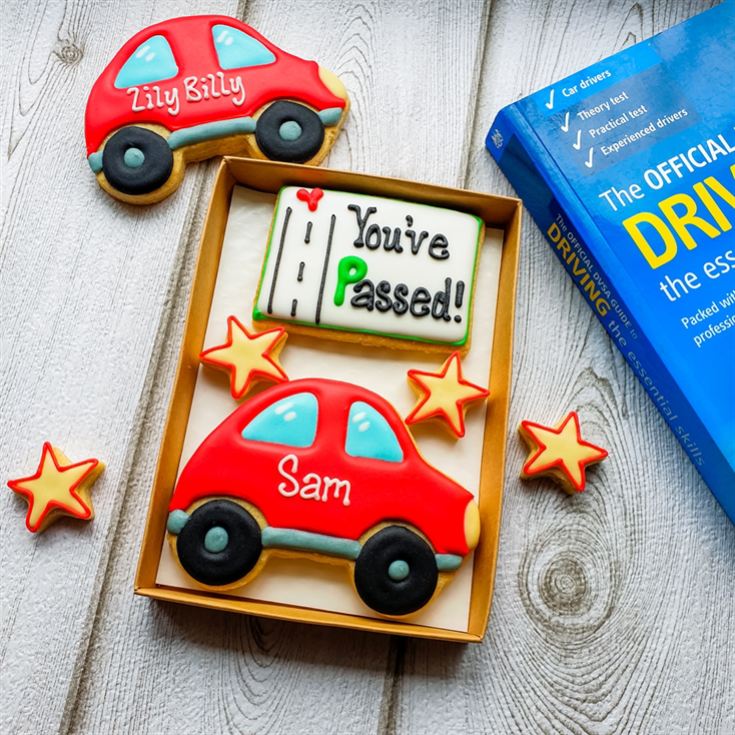 Personalised "You've Passed!" Driving Hand-Iced Cookie Letterbox Gift product image