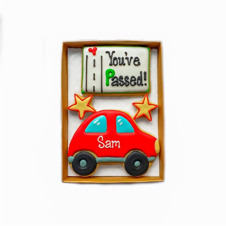 Personalised "You've Passed!" Driving Hand-Iced Cookie Letterbox Gift product image