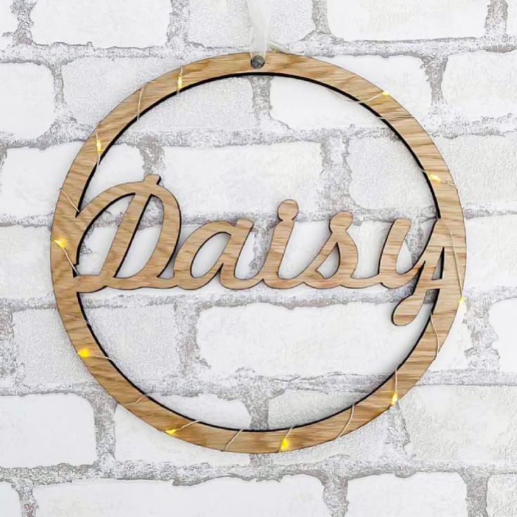 Personalised Oak Name Hoop Wall Hanging product image