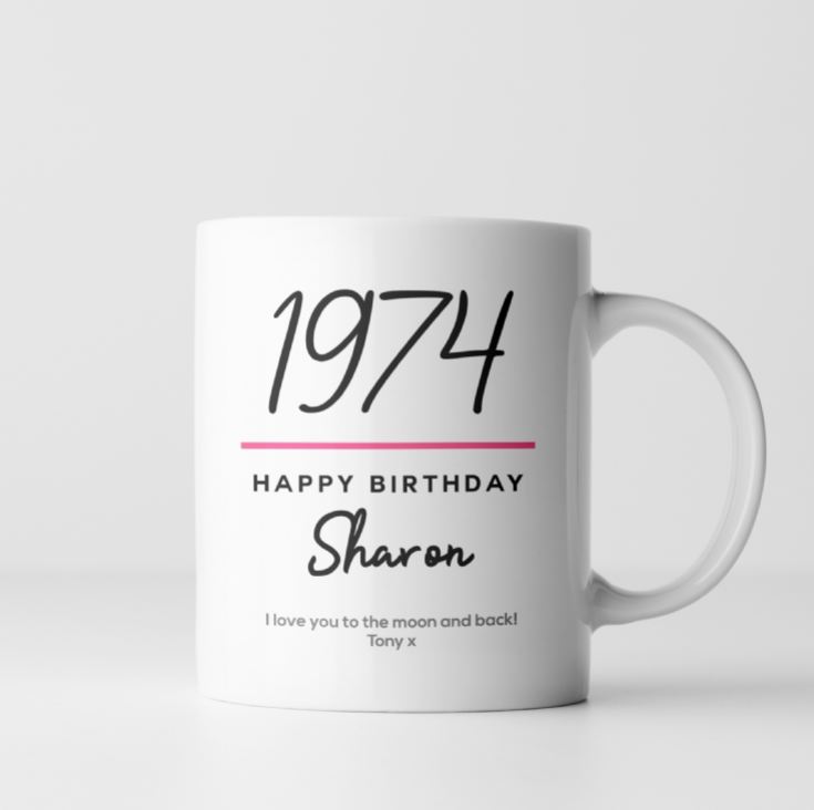 Personalised Classy 50th Birthday Year Mug product image