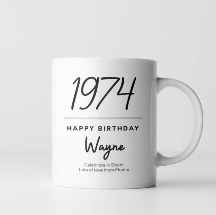 Personalised Classy 50th Birthday Year Mug product image