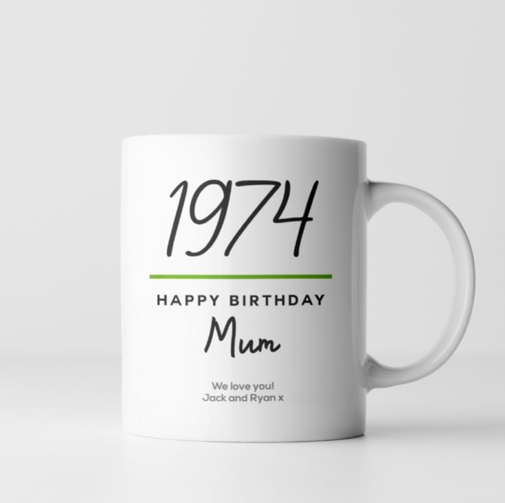 Personalised Classy 50th Birthday Year Mug product image