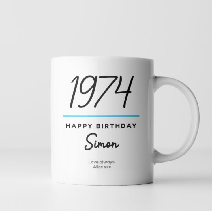 Personalised Classy 50th Birthday Year Mug product image