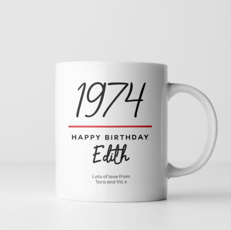 Personalised Classy 50th Birthday Year Mug product image