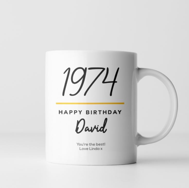 Personalised Classy 50th Birthday Year Mug product image