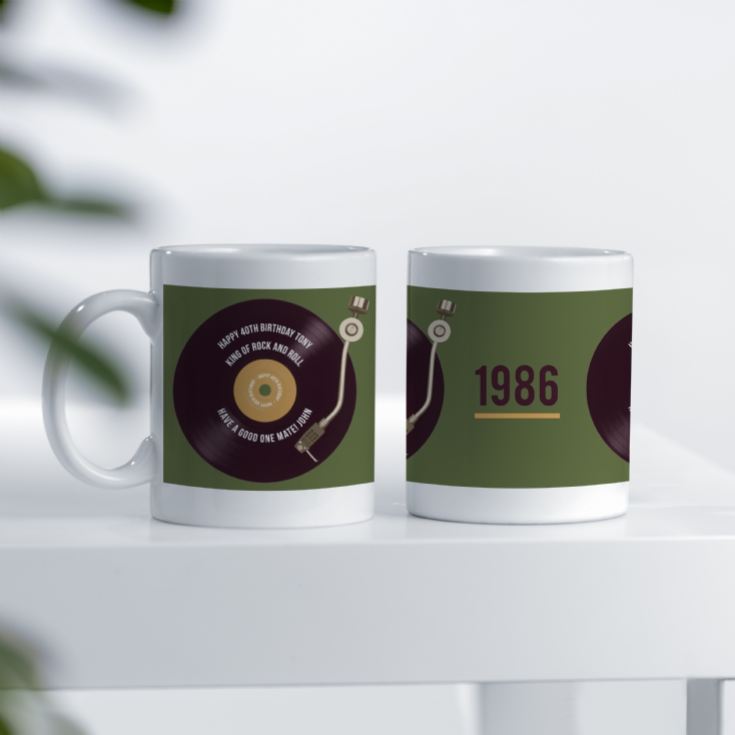 Personalised 40th Birthday Retro Record Mug product image