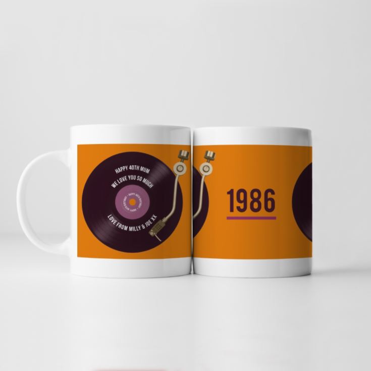 Personalised 40th Birthday Retro Record Mug product image