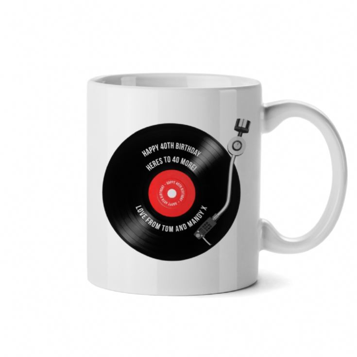 Personalised 40th Birthday Retro Record Mug product image