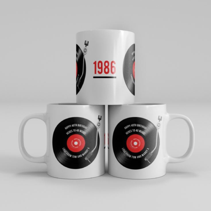Personalised 40th Birthday Retro Record Mug product image