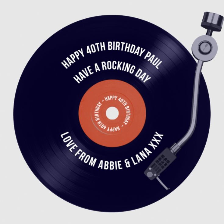 Personalised 40th Birthday Retro Record Mug product image
