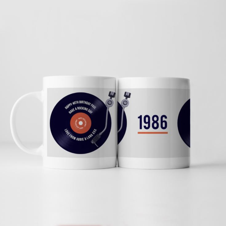 Personalised 40th Birthday Retro Record Mug product image