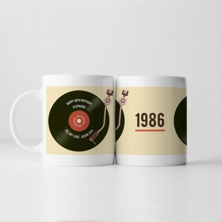 Personalised 40th Birthday Retro Record Mug product image