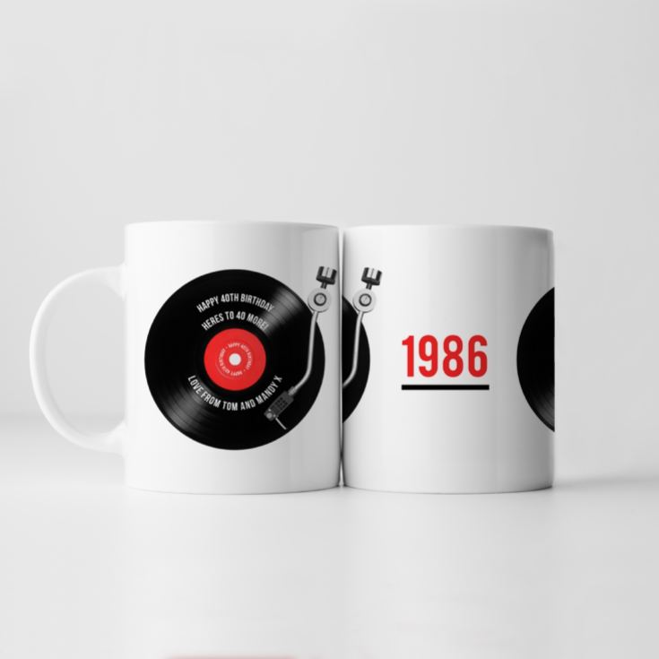 Personalised 40th Birthday Retro Record Mug product image