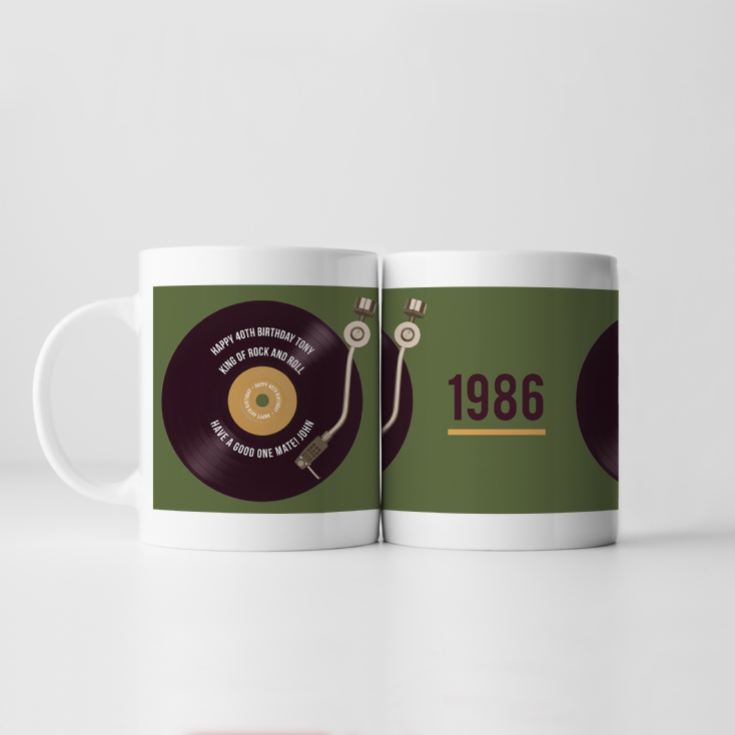 Personalised 40th Birthday Retro Record Mug product image
