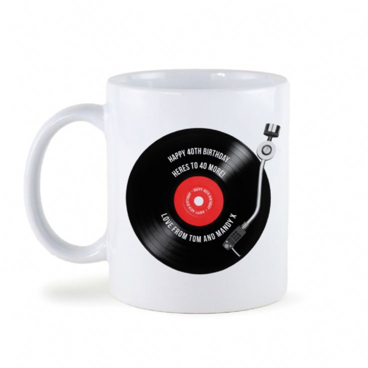 Personalised 40th Birthday Retro Record Mug product image