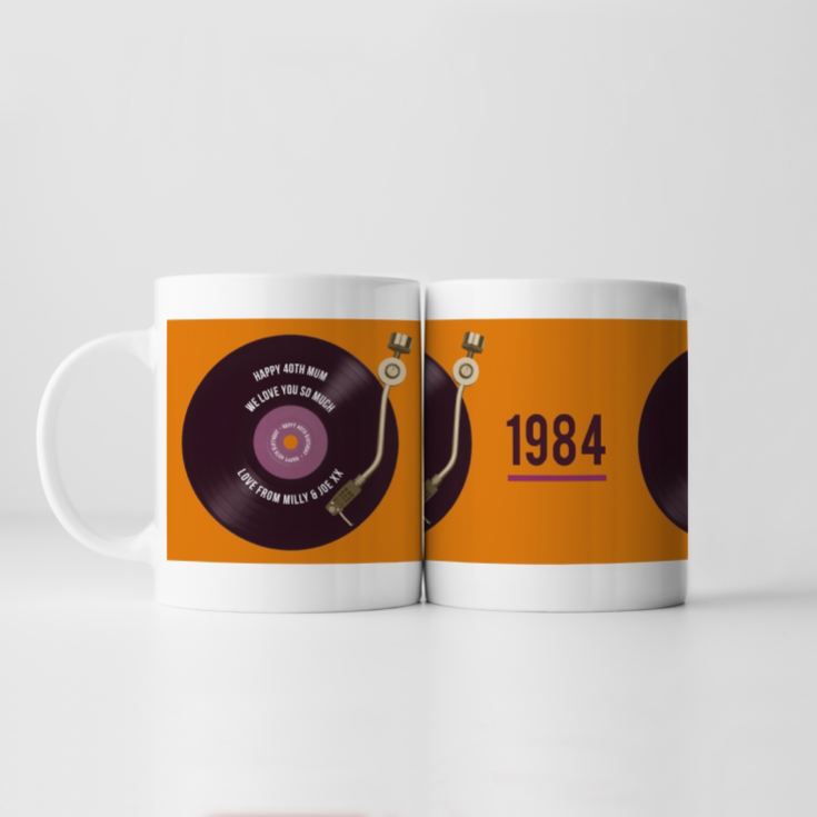 Personalised 40th Birthday Retro Record Mug product image