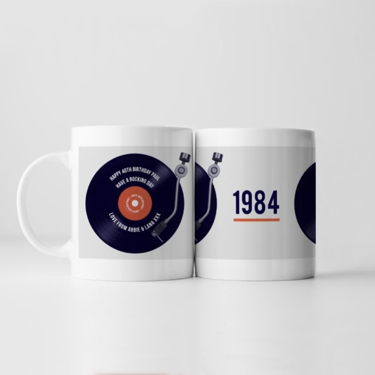Personalised 40th Birthday Retro Record Mug product image