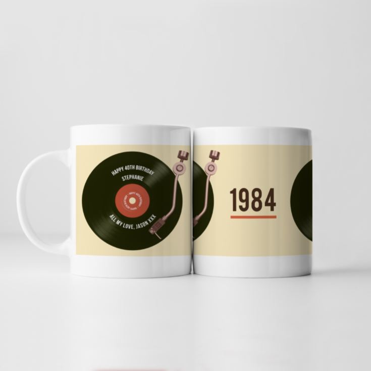 Personalised 40th Birthday Retro Record Mug product image