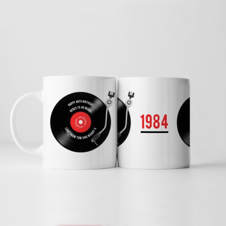 Personalised 40th Birthday Retro Record Mug product image
