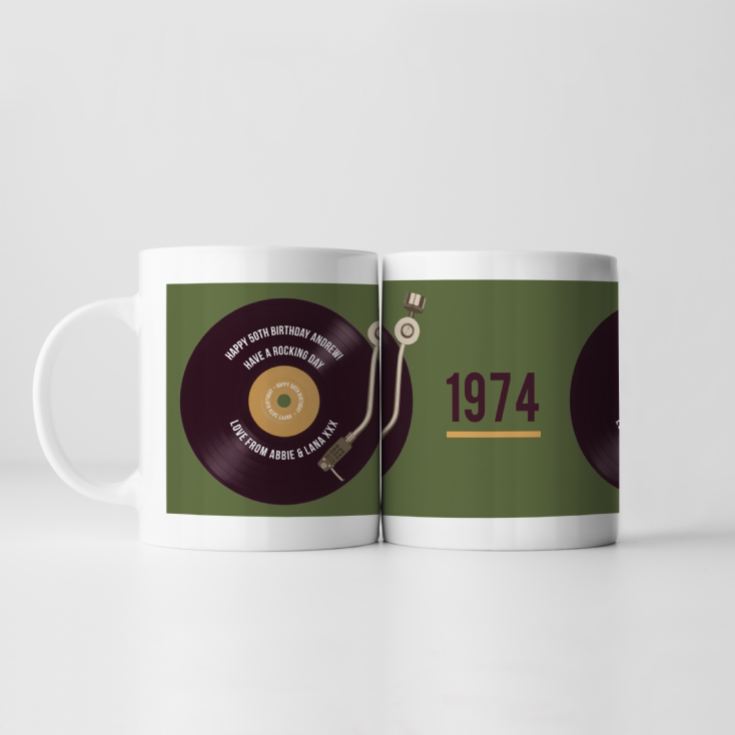 Personalised 50th Birthday Retro Record Mug product image
