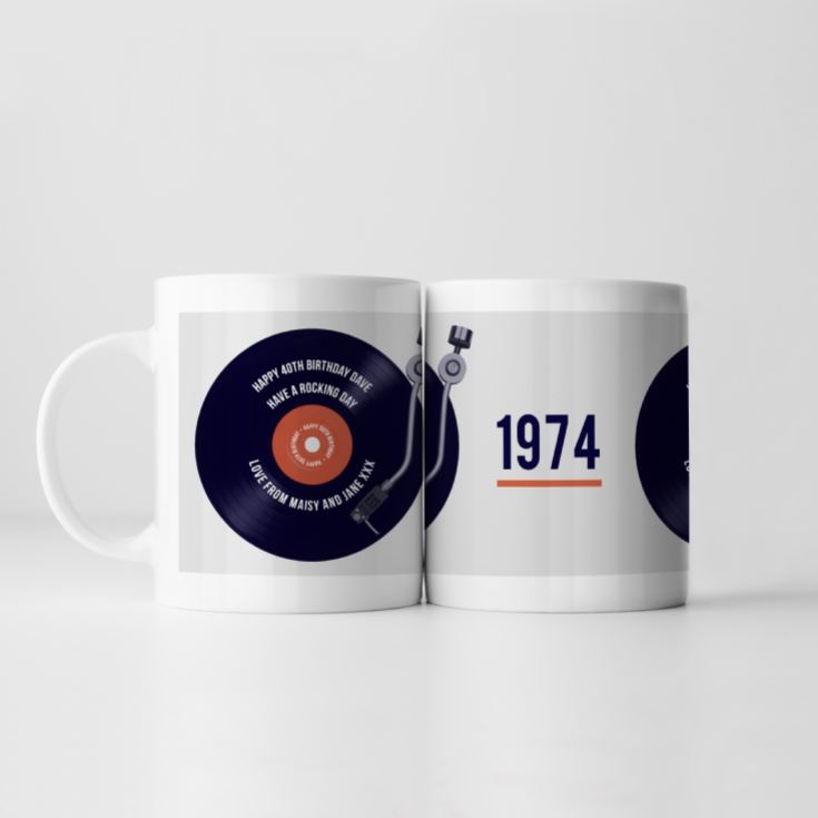 Personalised 50th Birthday Retro Record Mug product image