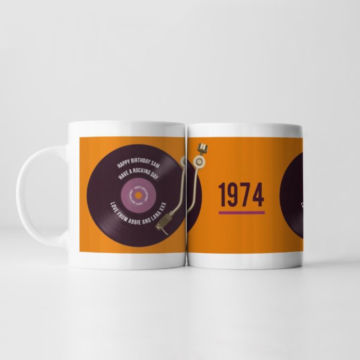 Personalised 50th Birthday Retro Record Mug product image