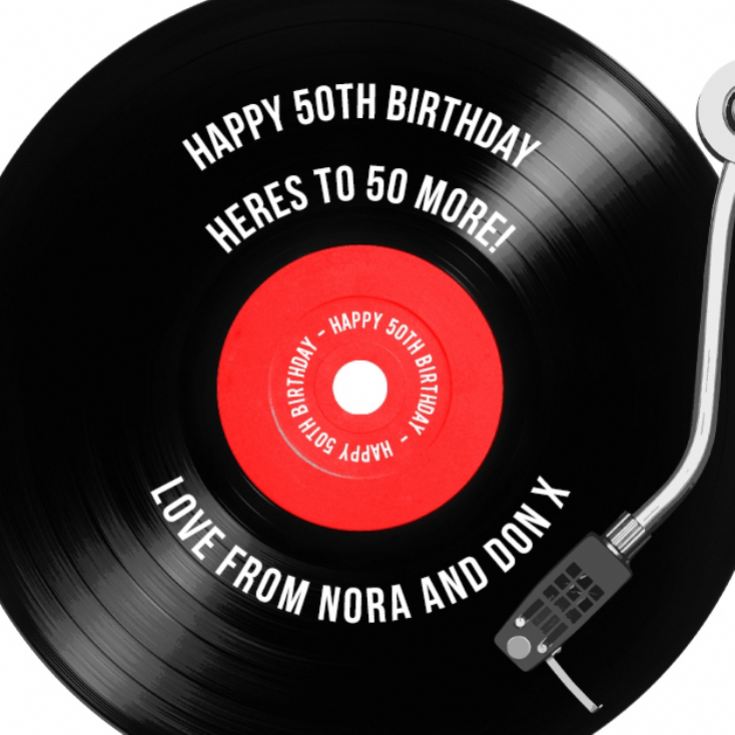 Personalised 50th Birthday Retro Record Mug product image