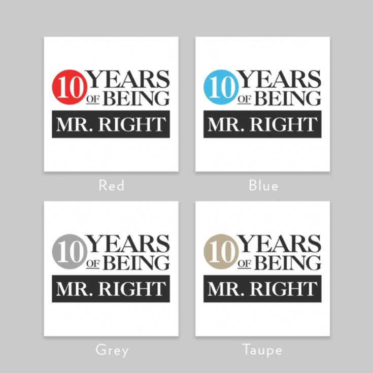 Set of Two 10 Years of Being Right Mr and Mrs Mugs product image