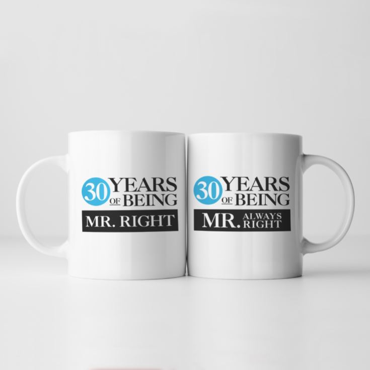 Set of Two 30 Years of Being Right Mr and Mrs Mugs product image