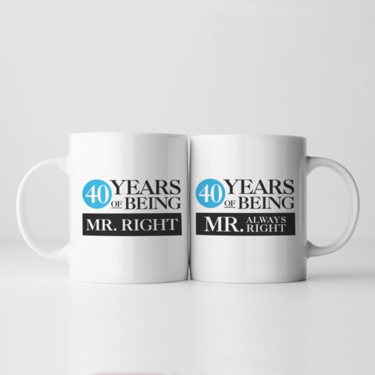 Set of Two 40 Years of Being Right Mr and Mrs Mugs product image