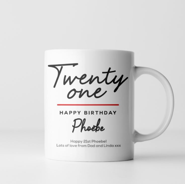 Personalised Classy 21st Birthday Mug product image